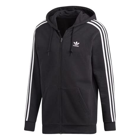 adidas hoodie schwarz mit weißen bändchen